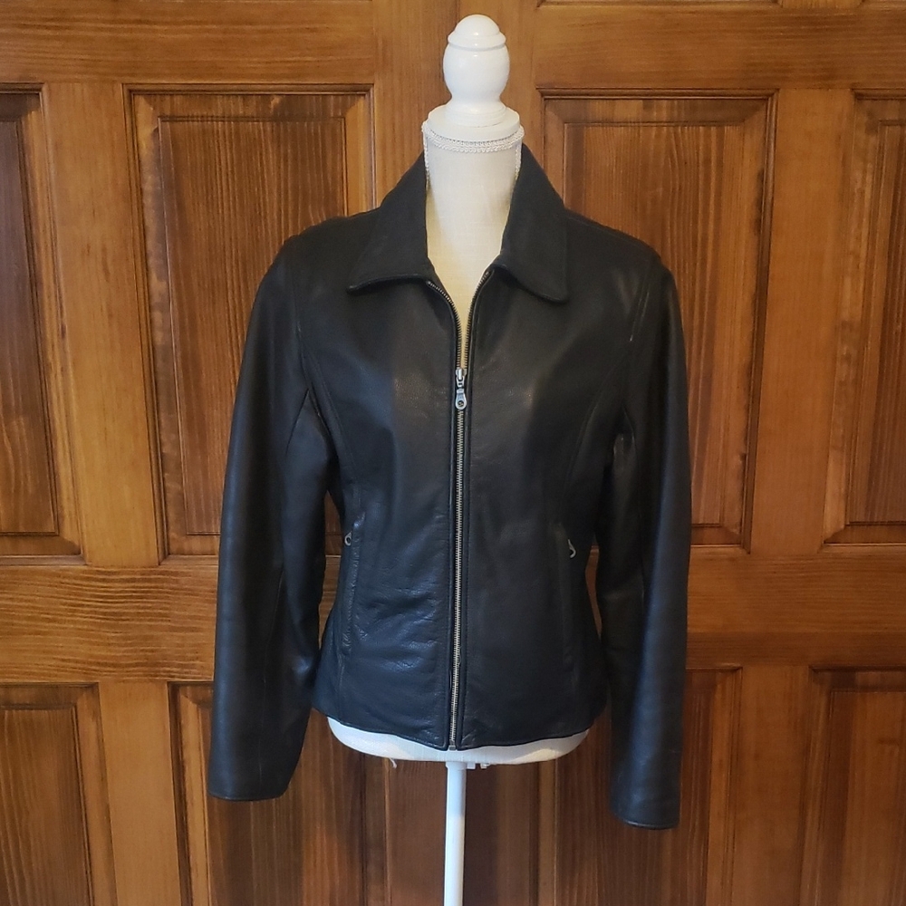 Vintage Oakwood Women's Black Leather Jacket